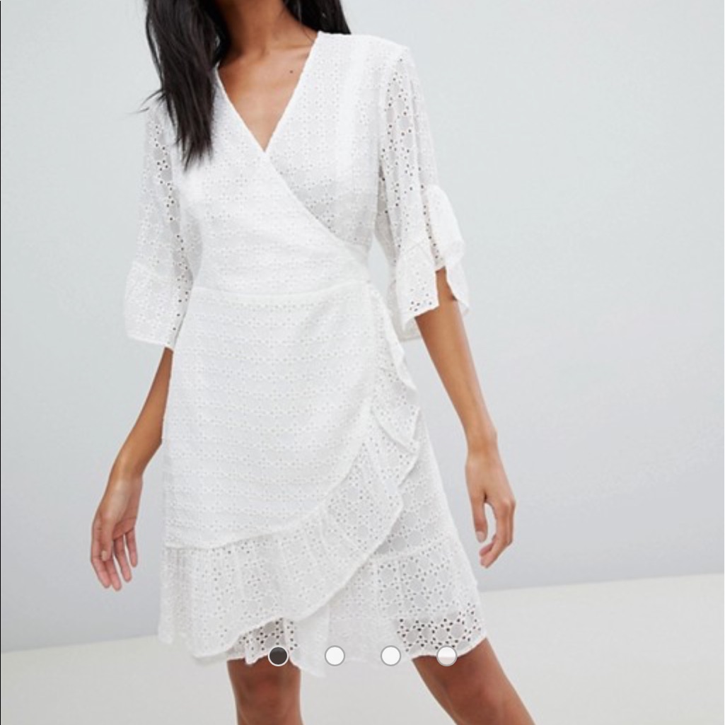 Euc All Saints Ivory Marlow Ette Eyelet Wrap Dress